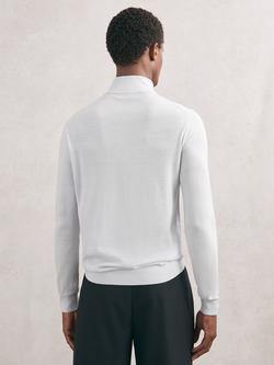 Reiss Blackhall Wool Zip Jumper - view 2, Frost Blue