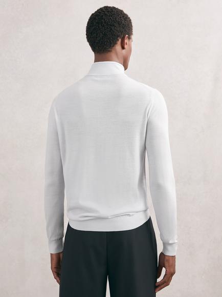 Reiss Blackhall Wool Zip Jumper - view 2, Frost Blue