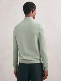 Reiss Blackhall Wool Zip Jumper - view 2, Light Green
