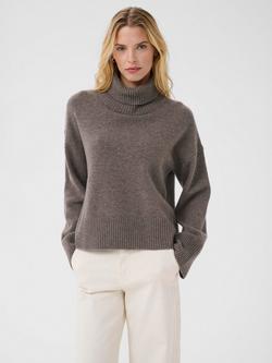 Part Two Corina Roll Neck Pure Wool Jumper, Falcon Melange, Falcon Melange