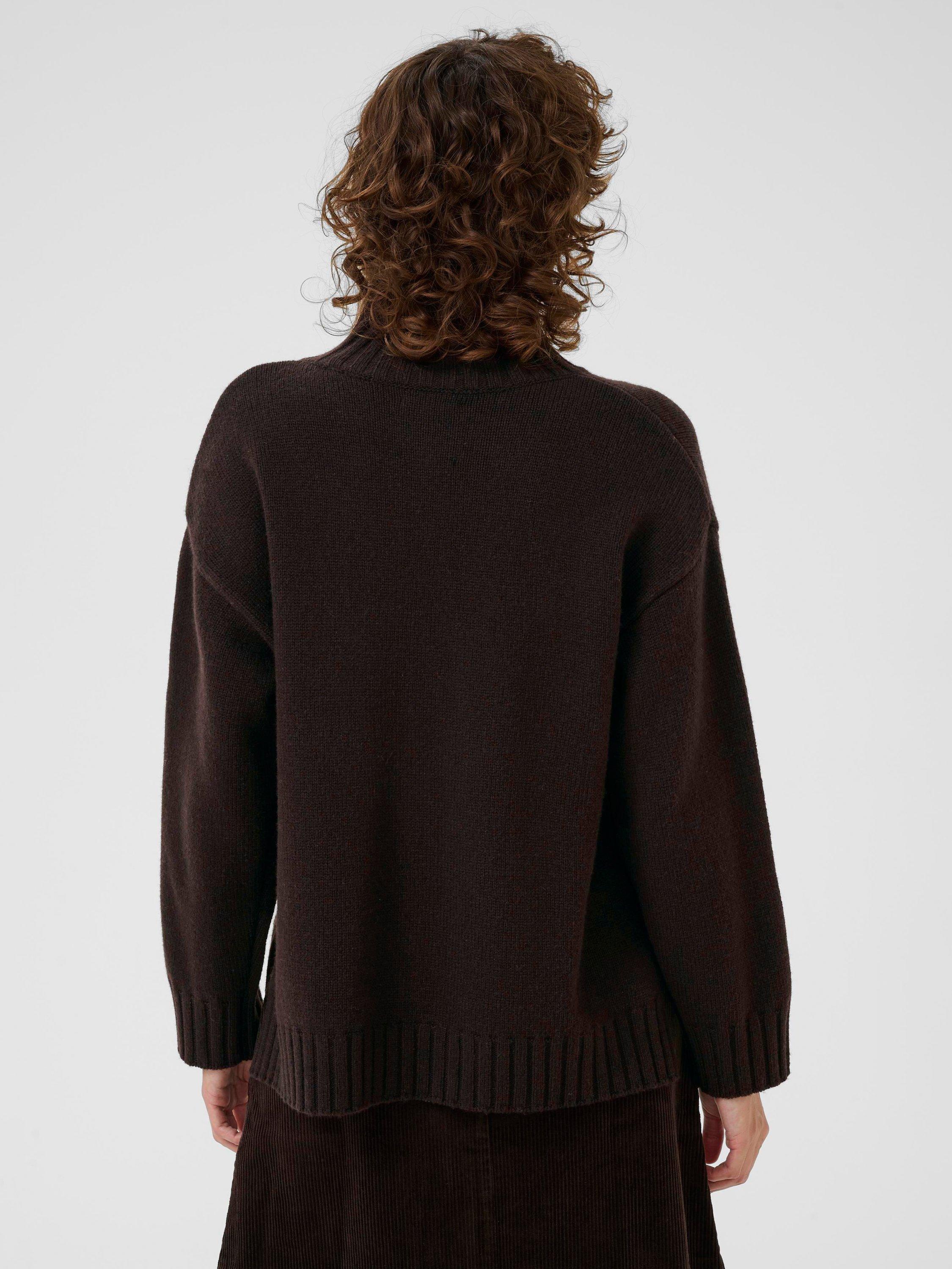 Product image 2 of 6, which shows Part Two Lilye High Neck Wool Rich Jumper, Ganache, XS