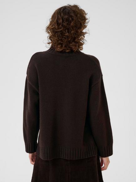 Part Two Lilye High Neck Wool Rich Jumper, Ganache - view 2, Ganache