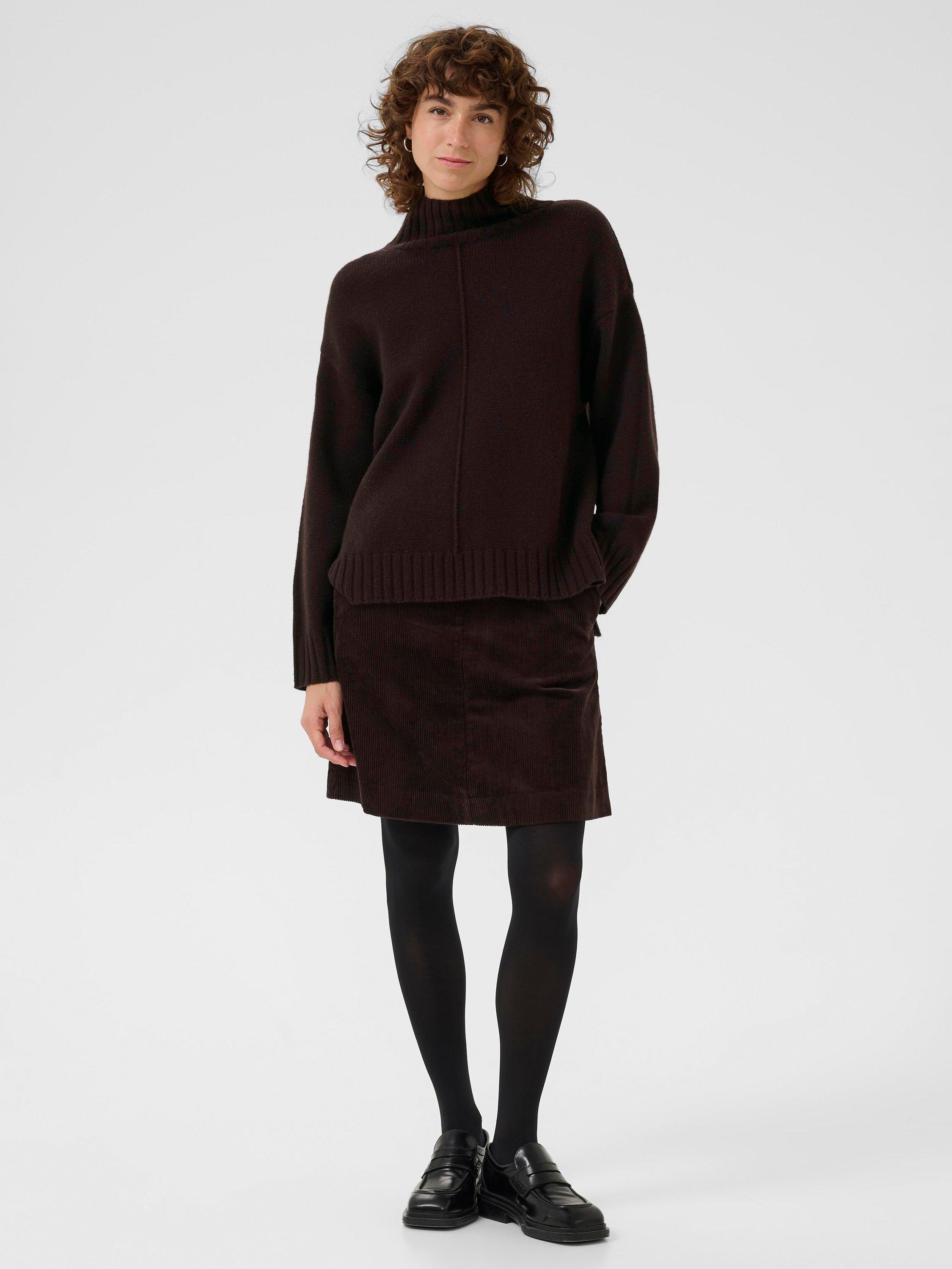 Product image 3 of 6, which shows Part Two Lilye High Neck Wool Rich Jumper, Ganache, XS