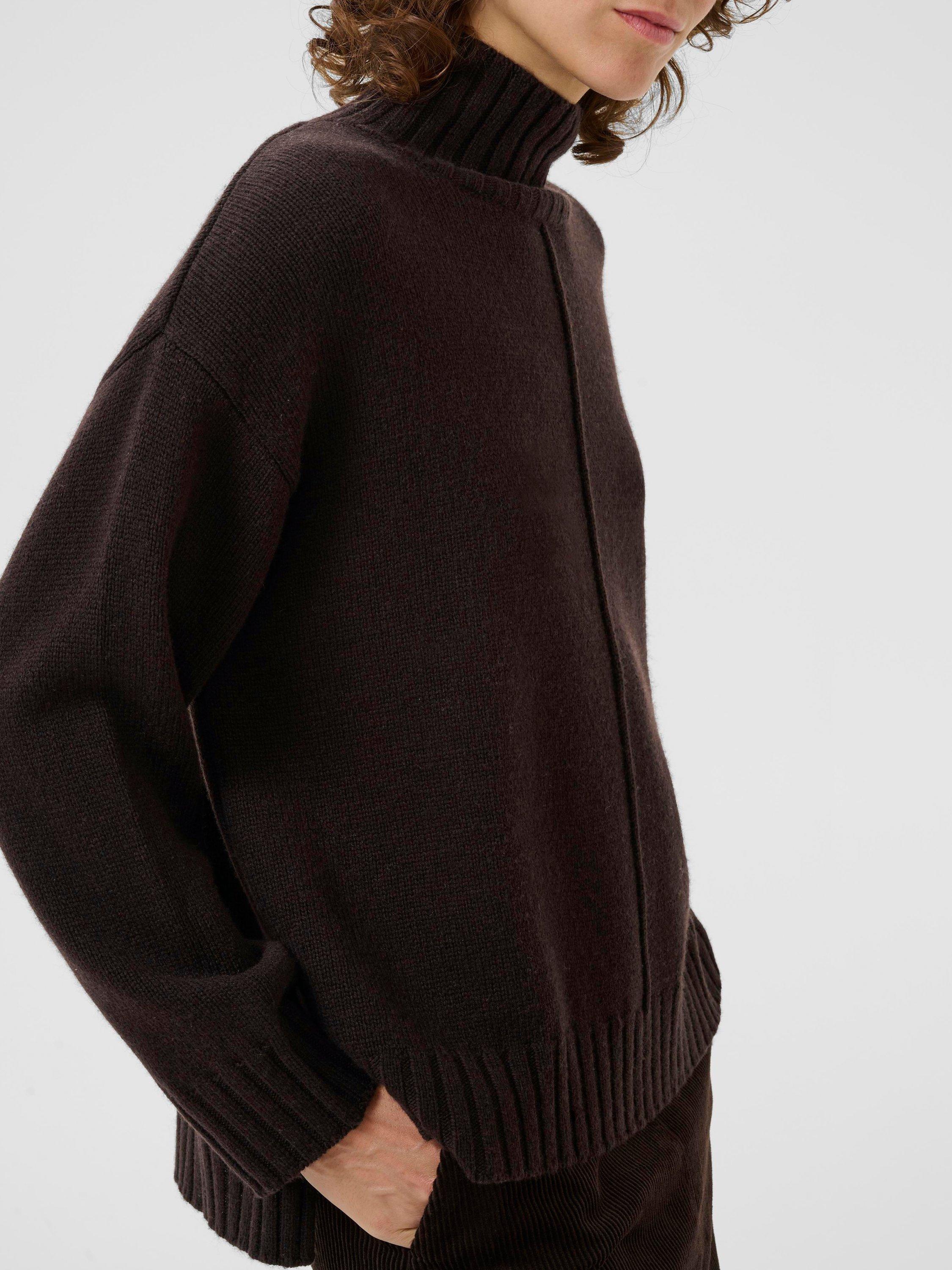 Product image 4 of 6, which shows Part Two Lilye High Neck Wool Rich Jumper, Ganache, XS