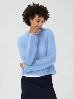 Part Two Sille Crew Neck Wool Rich Jumper, Vista Blue, Vista Blue