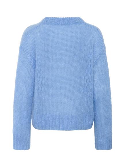 Part Two Sille Crew Neck Wool Rich Jumper, Vista Blue - view 2, Vista Blue