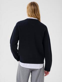 Part Two Soraya Wool Rich Jumper, Dark Navy - view 2, Dark Navy