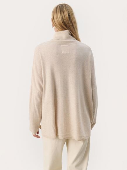 Part Two Tilane Roll Neck Wool Blend Jumper - view 2, Natural Melange
