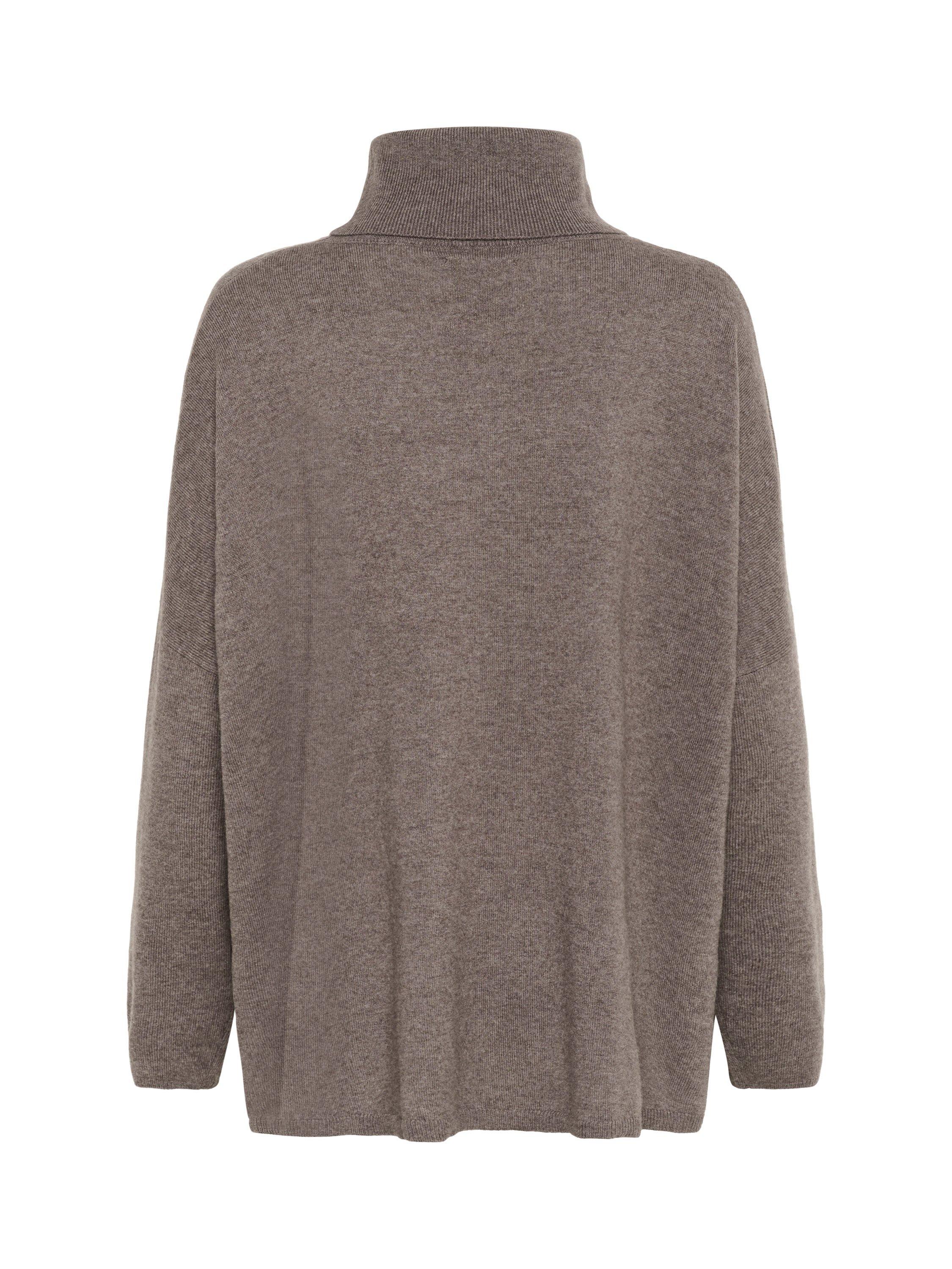 Product image 6 of 6, which shows Part Two Tilane Roll Neck Wool Blend Jumper, Dark Mink Melange, XS