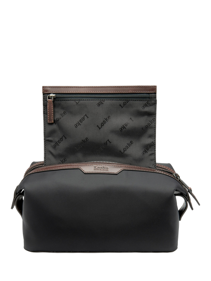Loake Welland Wash Bag, Black - view 2, Black