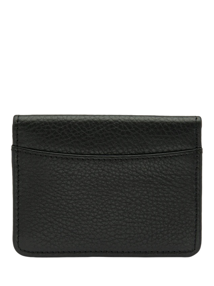 Loake Fenchurch Leather Card Holder, Black Grain