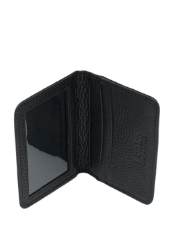 Loake Fenchurch Leather Card Holder - view 2, Black Grain