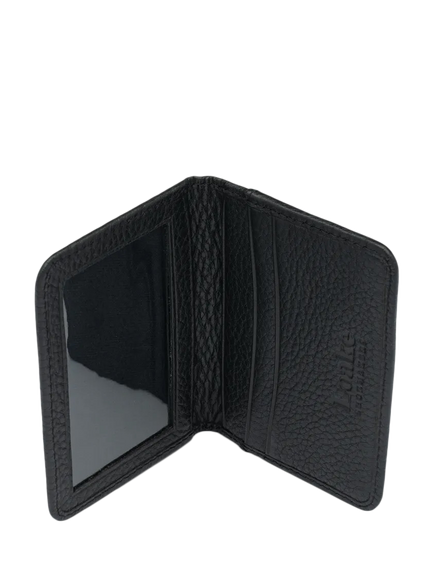 Loake Fenchurch Leather Card Holder - view 2, Black Grain