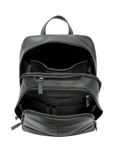 Loake Waterloo Leather Backpack - view 2, Black