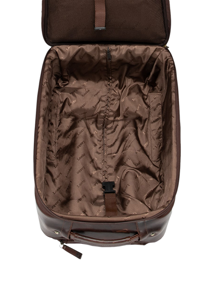 Loake Paris Leather wheeled Suitcase, Chestnut - view 2, Chestnut