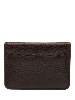 Loake Fenchurch Leather Card Holder, Dark Brown Grain