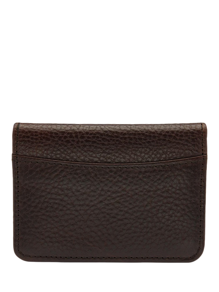 Loake Fenchurch Leather Card Holder, Dark Brown Grain
