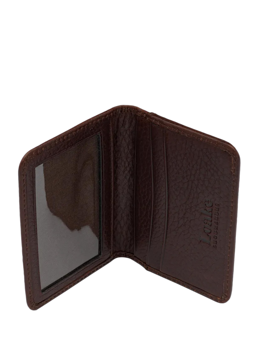 Product image 2 of 2, which shows Loake Fenchurch Grain Leather Card Holder, Dark Brown Grain, One Size