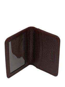 Loake Fenchurch Leather Card Holder - view 2, Dark Brown Grain