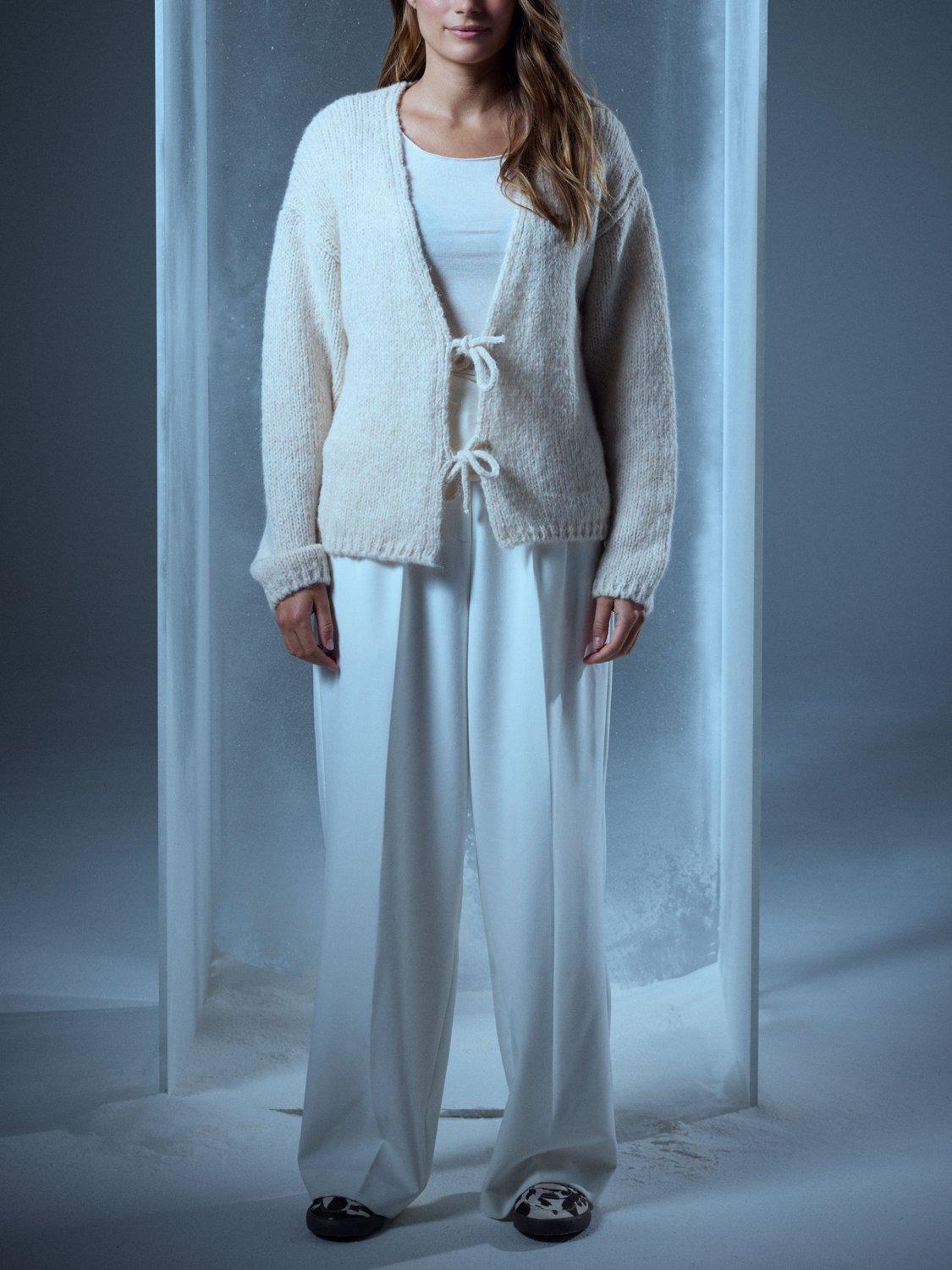 Product image 5 of 5, which shows Smith & Soul Mouliné Cardigan with Alpaca, Beige, XS