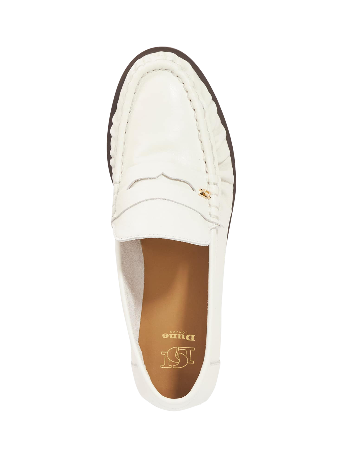 Product image 3 of 6, which shows Dune London Grisella Leather Loafers, Ecru, EU36