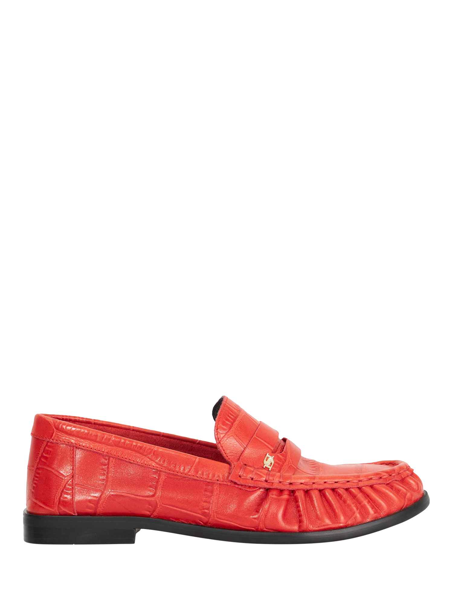 Product image 1 of 6, which shows Dune London Grisella Leather Loafers, Red, EU36