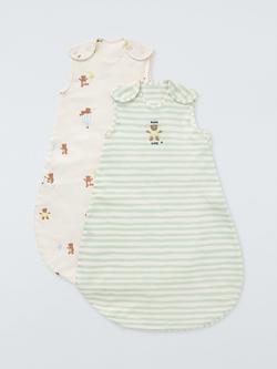 John Lewis Daydream Bear Check Baby Sleeping Bag, 2.5 Tog, Pack of 2, Multi, Multi