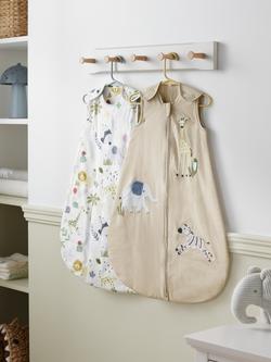 John Lewis Eden Safari Bold Baby Sleeping Bag, 1 Tog, Pack of 2, Multi - view 2, Multi