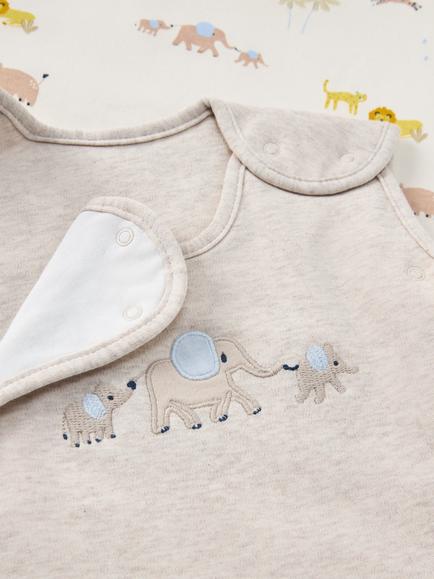 John Lewis Eden Safari Soft Baby Sleeping Bag, 1 Tog, Pack of 2, Grey - view 2, Grey
