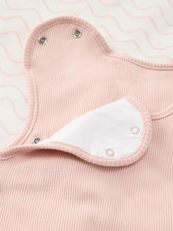 John Lewis Essential Wave & Rib Baby Sleeping Bag, 2.5 Tog, Pack of 2, Pink - view 2, Pink