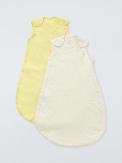 John Lewis Wave Baby Sleeping Bag, 0.5 Tog, Pack of 2, Yellow