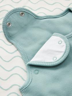 John Lewis Essential Wave & Rib Baby Sleeping Bag, 1 Tog, Pack of 2, Blue - view 2, Blue
