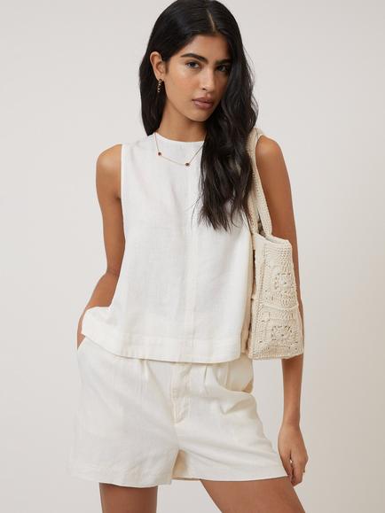 Nobody's Child Stirling Linen Rich Top, Cream