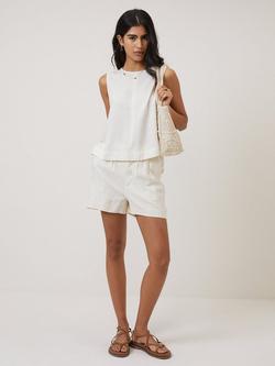 Nobody's Child Stirling V-Neck Linen Rich Top, Cream - view 2, Cream