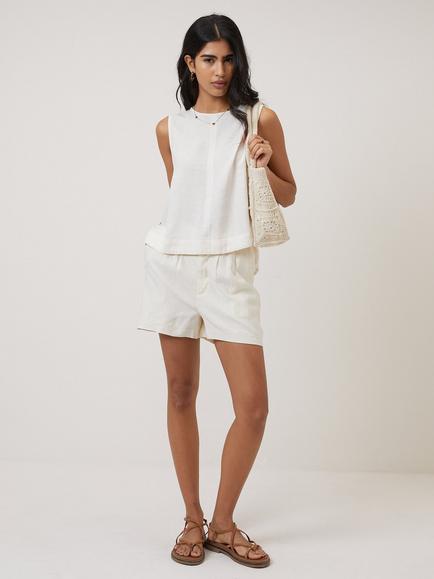 Nobody's Child Stirling Linen Rich Top - view 2, Cream