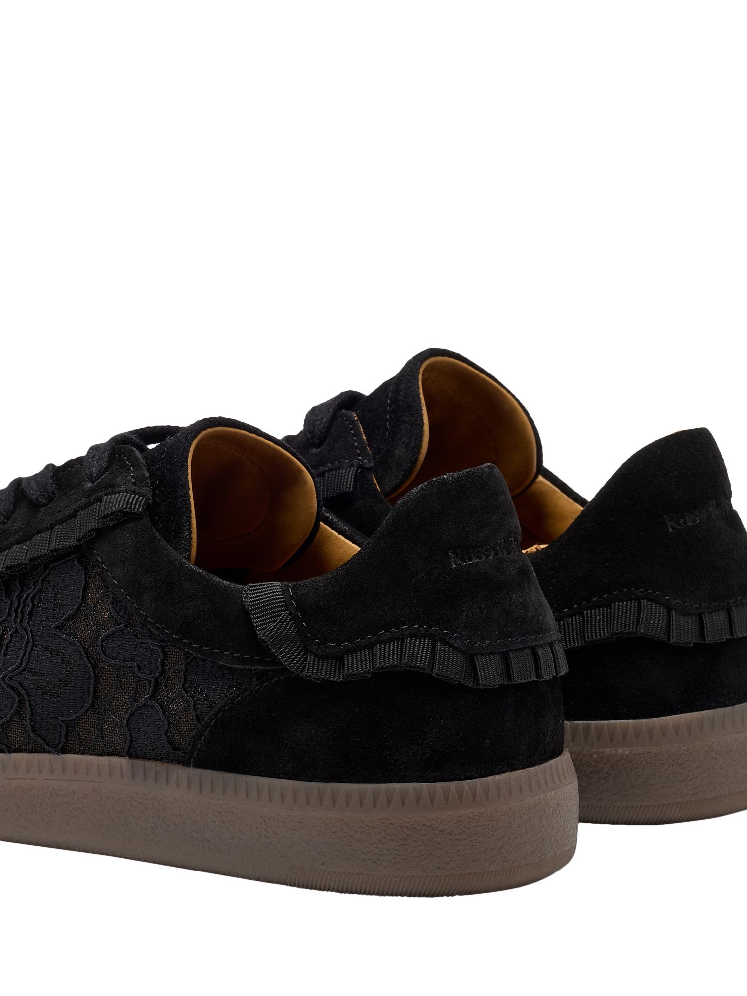 Product image 3 of 5, which shows Russell & Bromley Nordic Lace Suede Trainers, Black, 4