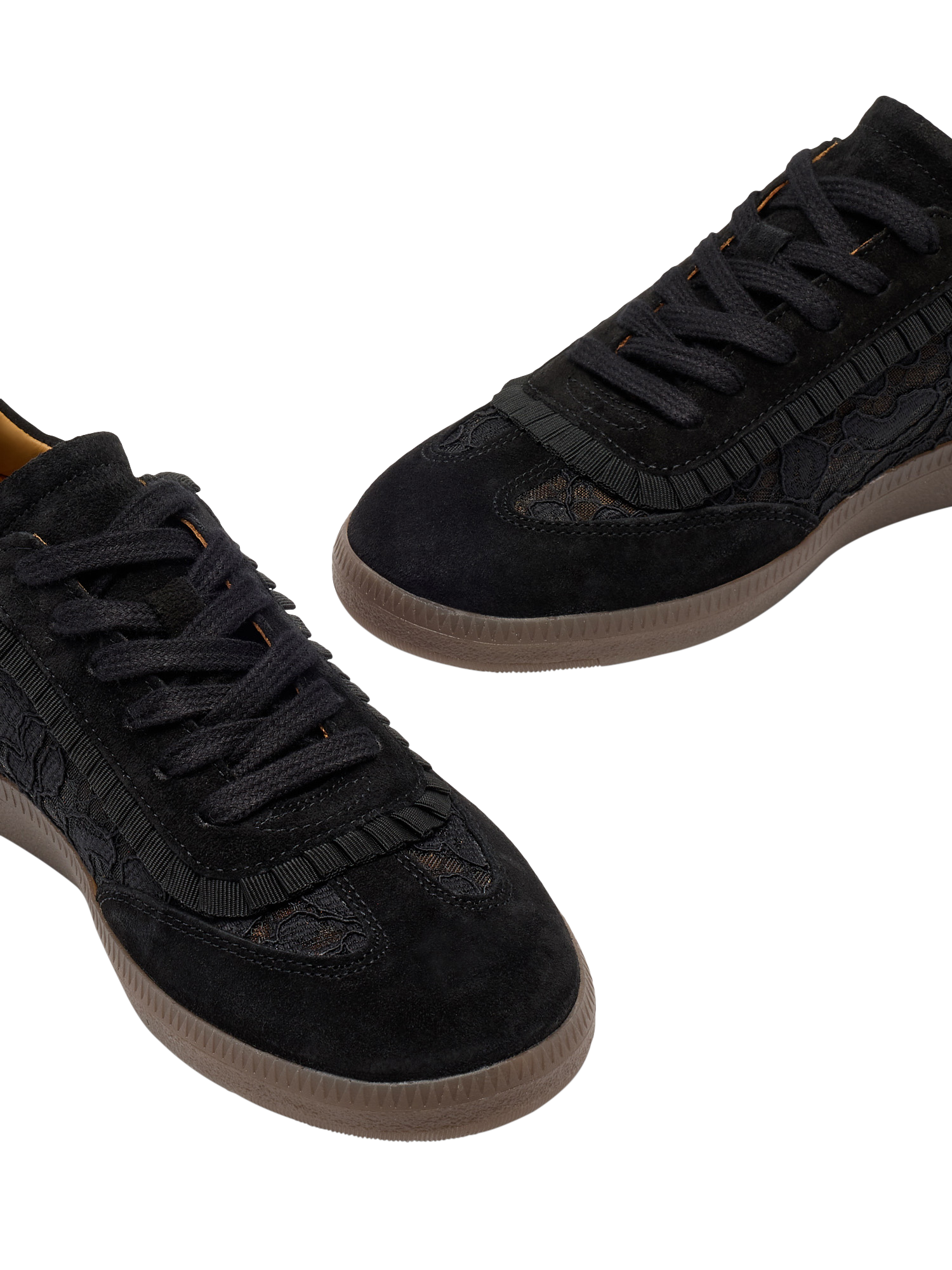 Product image 4 of 5, which shows Russell & Bromley Nordic Lace Suede Trainers, Black, 4