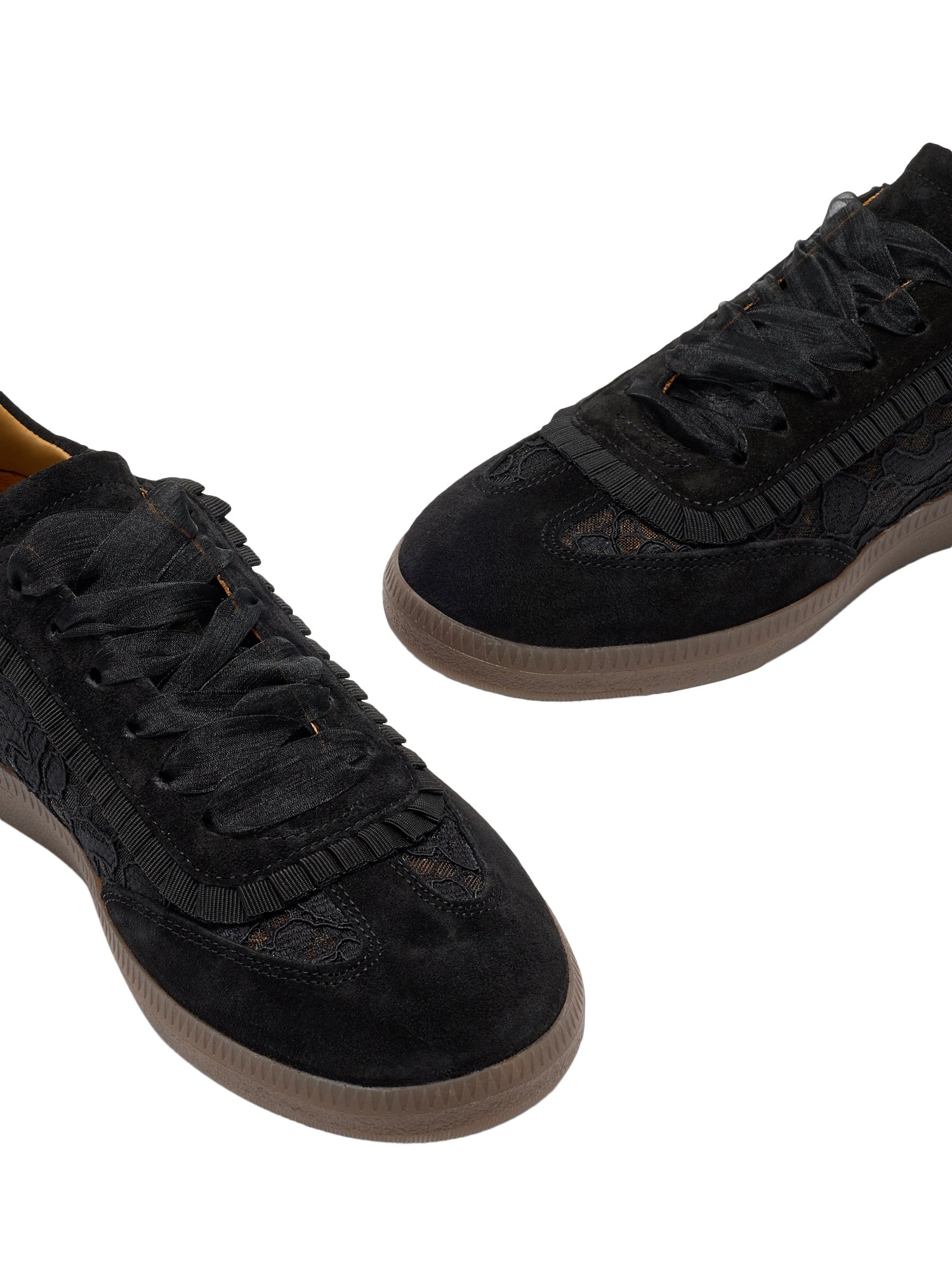 Product image 5 of 5, which shows Russell & Bromley Nordic Lace Suede Trainers, Black, 4