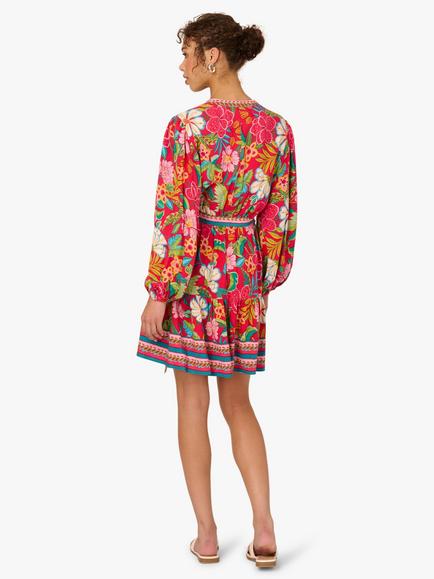 Adrianna By Adrianna Papell Floral Mini Dress, Red/Multi - view 2, Red/Multi