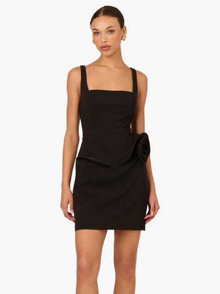 Adrianna By Adrianna Papell Stretch Crepe Mini Dress, Black, Black