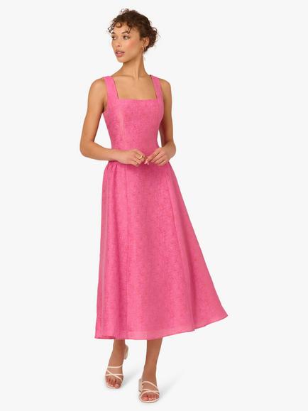 Adrianna By Adrianna Papell Textured Jacquard Dress, Geranium, Geranium