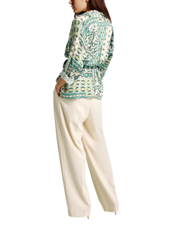 Benetton Floral Belted Shirt, Green - view 2, Green