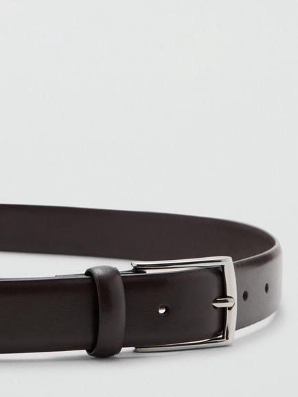 Mango Leather Belt - view 2, Brown