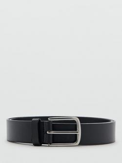 Mango Bolognia Leather Belt, Black