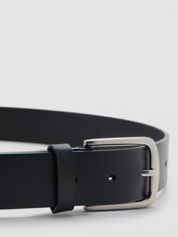 Mango Bolognia Leather Belt - view 2, Black