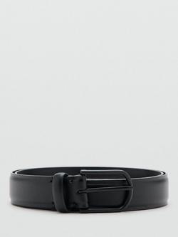 Mango Nappa Leather Belt, Black, Black