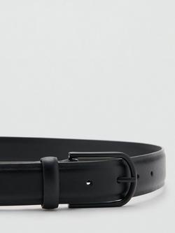 Mango Nappa Leather Belt, Black - view 2, Black
