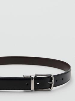 Mango Emili Leather Belt, Black - view 2, Black