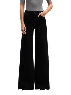 7 For All Mankind Lotta High Rise Flared Jeans, Black, Black