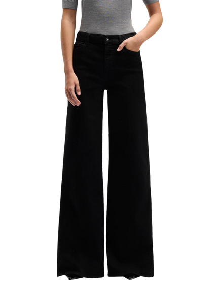 7 For All Mankind Lotta High Rise Flared Jeans, Black, Black